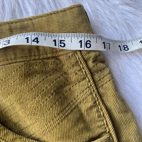Athleta Skirt Sz 6 Kaleidoscope Corduroy Mini Mustard Olive Pockets Summer Cute - Picture 9 of 10